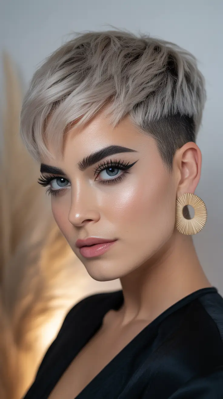 Chic Pixie Haircuts Winter 2025-2026 Inspiration Arctic Blonde Undercut