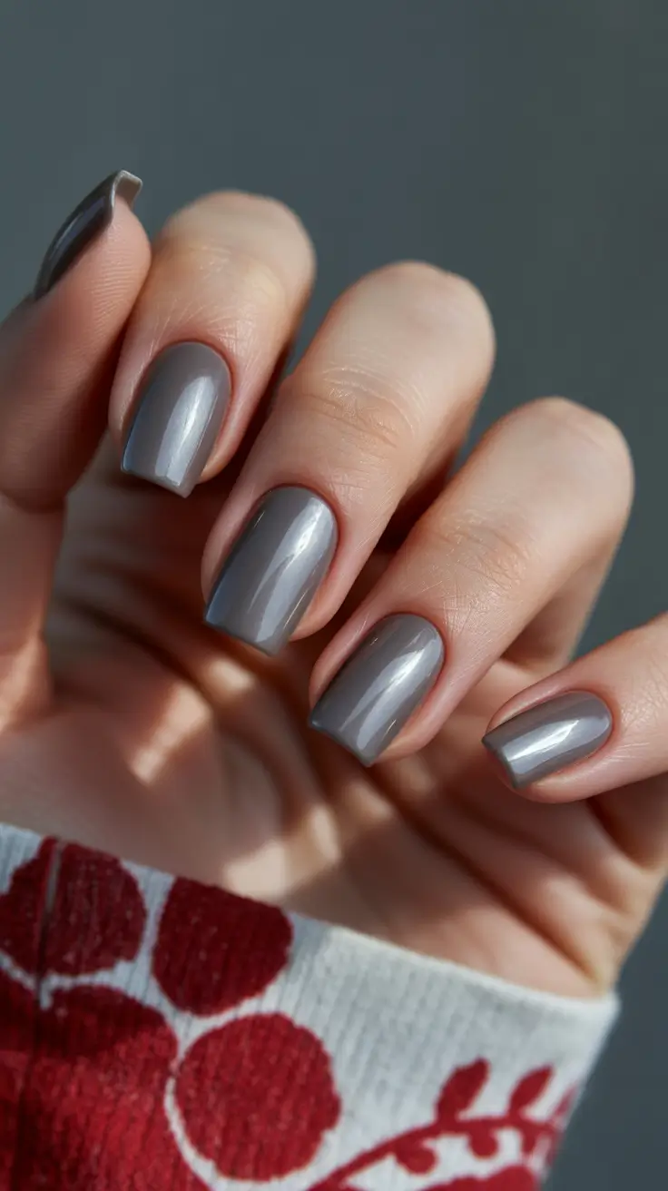 chic winter nail ideas 2025-2026 grey satin calm