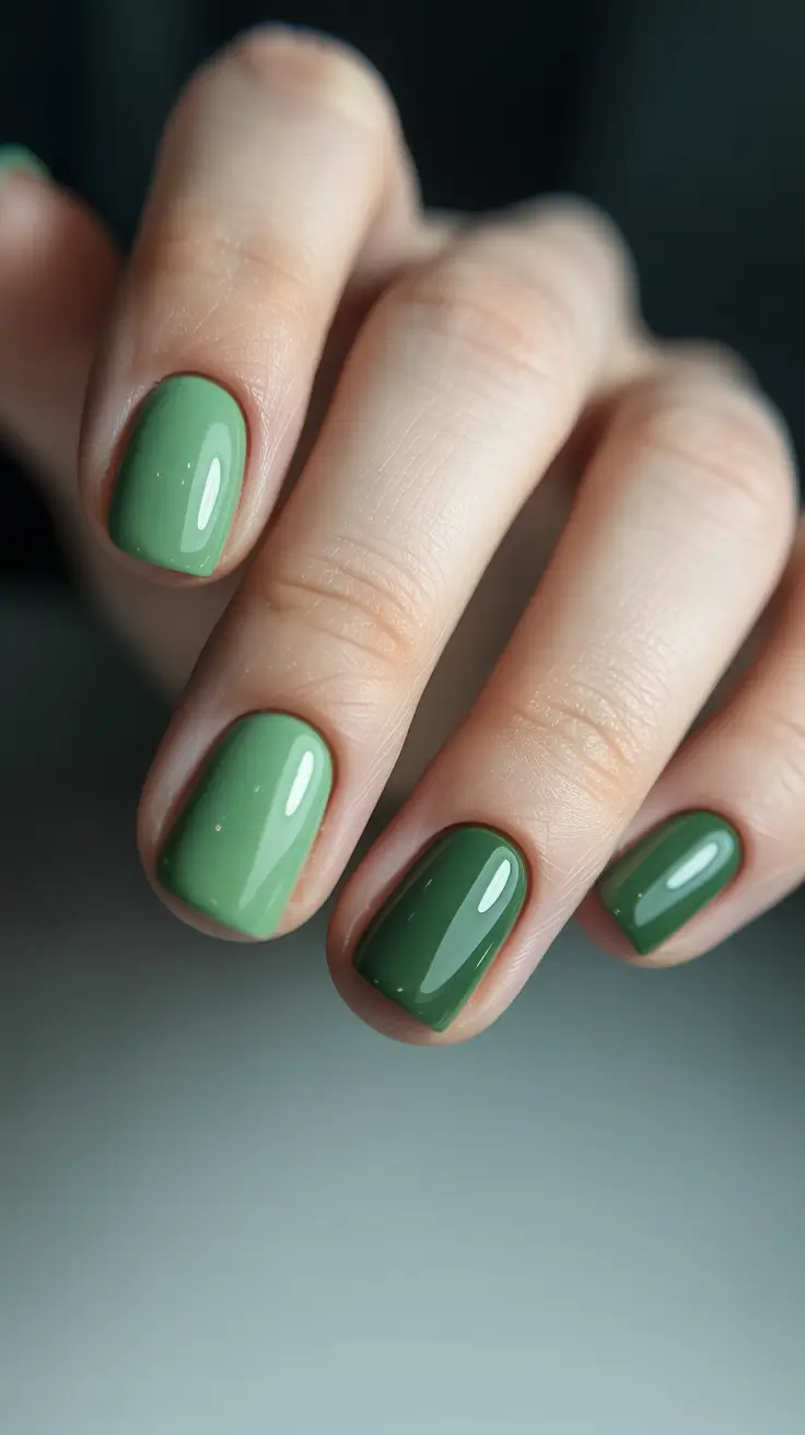 chic winter nail ideas 2025-2026 evergreen gradient