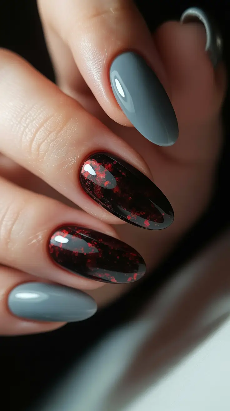 chic winter nail ideas 2025-2026 charcoal ruby embers