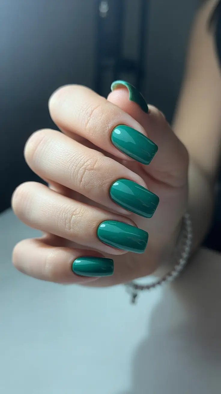 chic winter nail ideas 2025-2026 emerald modern