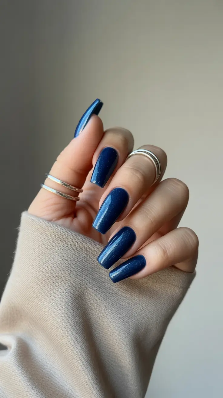 chic winter nail ideas 2025-2026 midnight blue spark