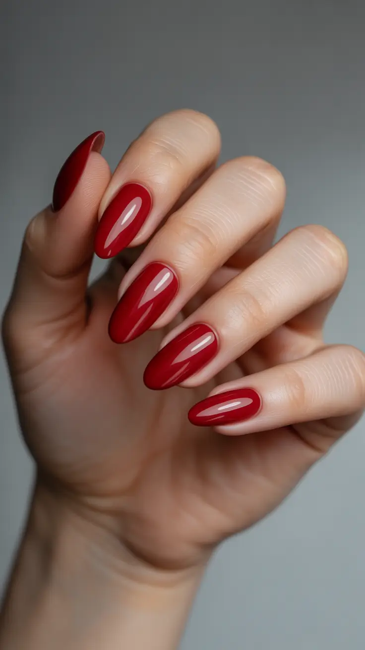 classy winter nails red Cinnamon Red Glow