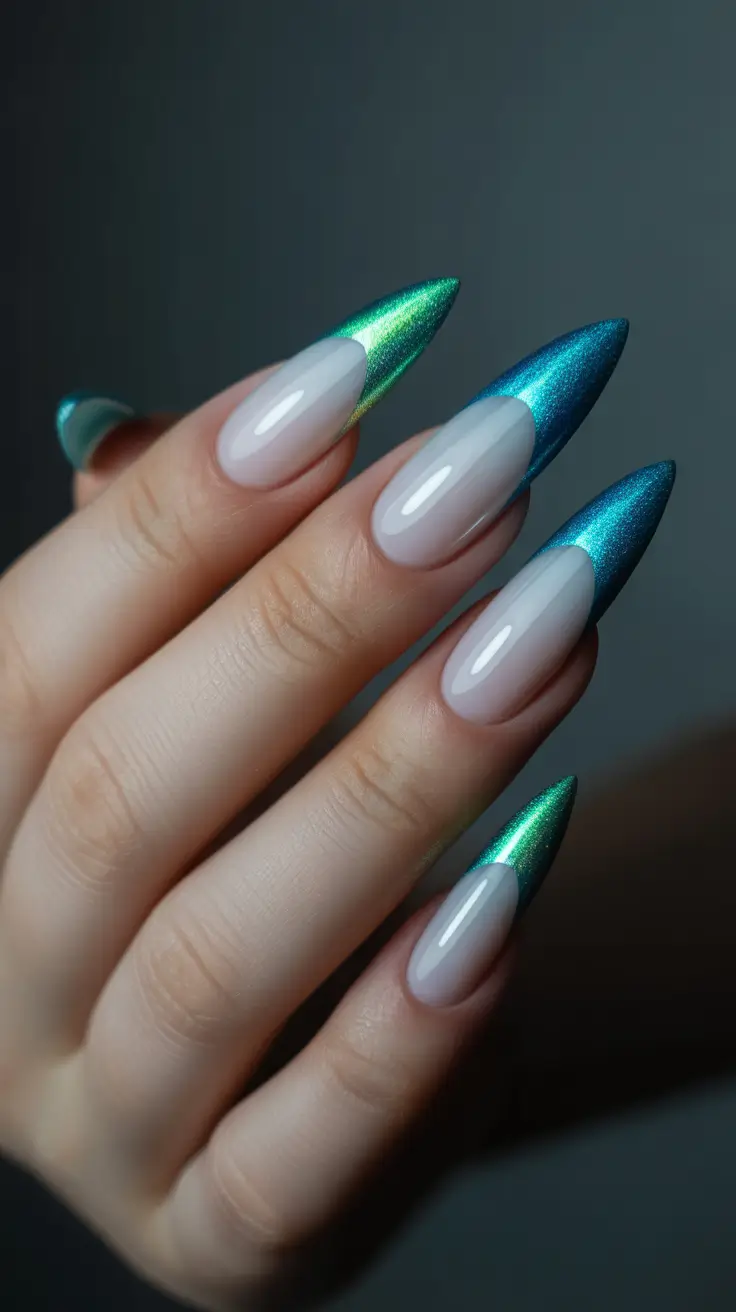 classy winter nails 2025 Frosted French Illusion