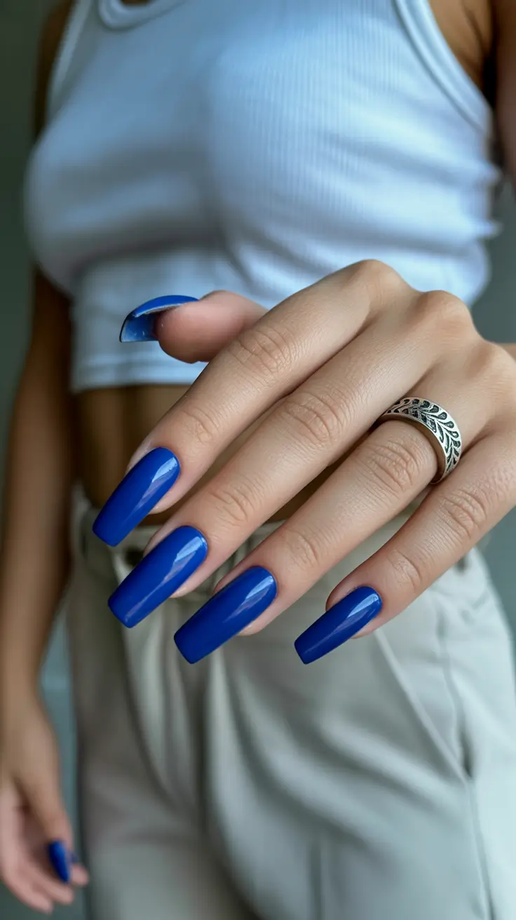 Coffin Nails and Color Ideas: Winter 2025-2026 Electric Sapphire