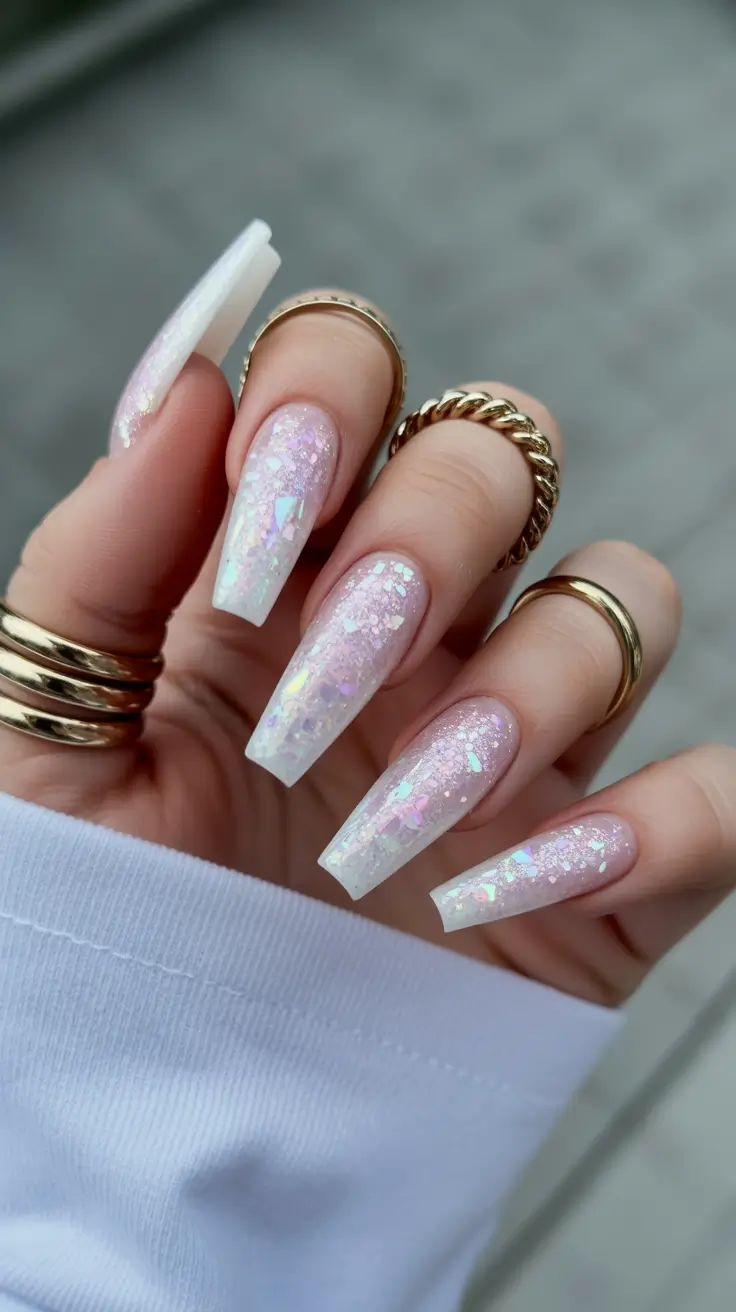 Coffin Nails and Color Ideas: Winter 2025-2026 Frosted Fairy Lights