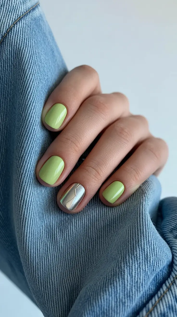 Color Trends for Winter Manicure 2025–2026 Pistachio Frost