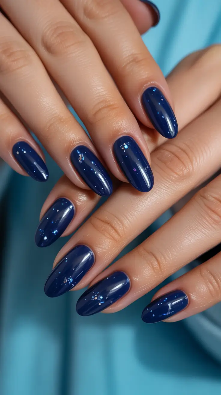 Color Trends for Winter Manicure 2025–2026 Midnight Sky Sparkle