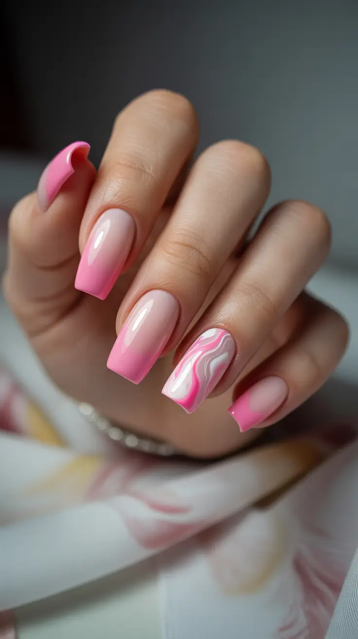Color Trends for Winter Manicure 2025–2026 Pink Marble Fade