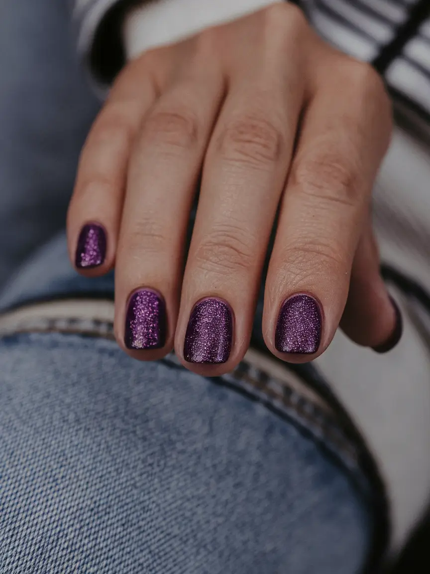 nails november designs Purple Sparkle for Cozy Evenings