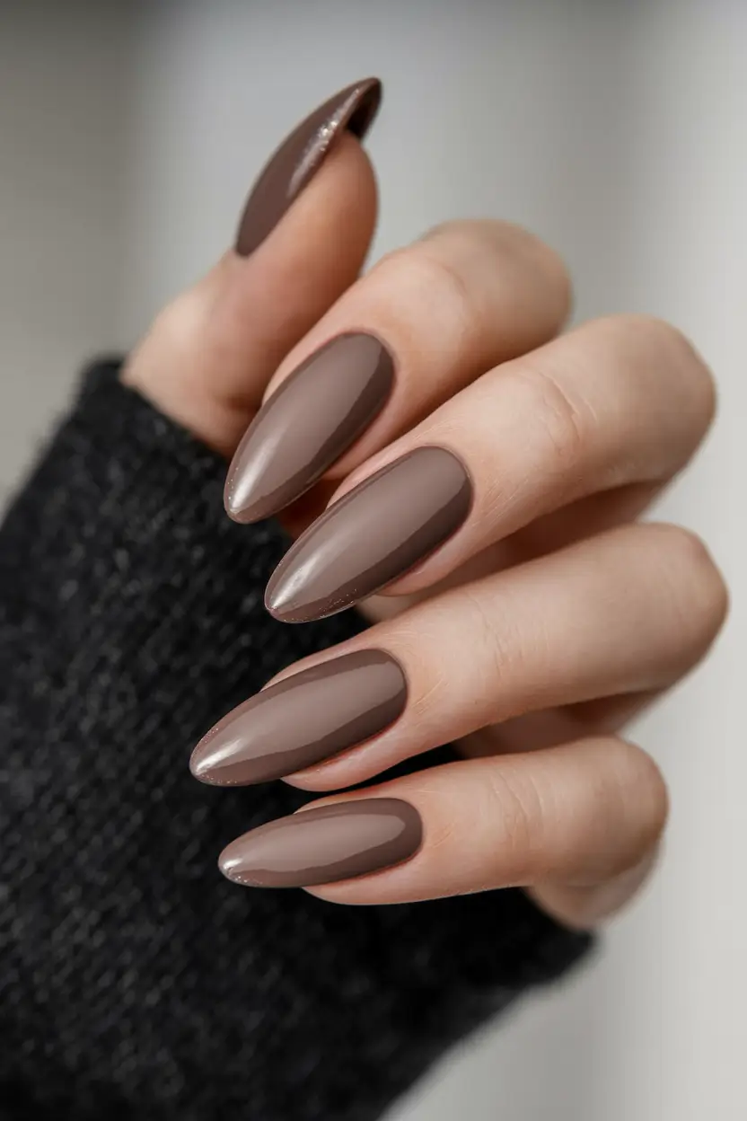 november nails designs fall long Soft Mocha Almond