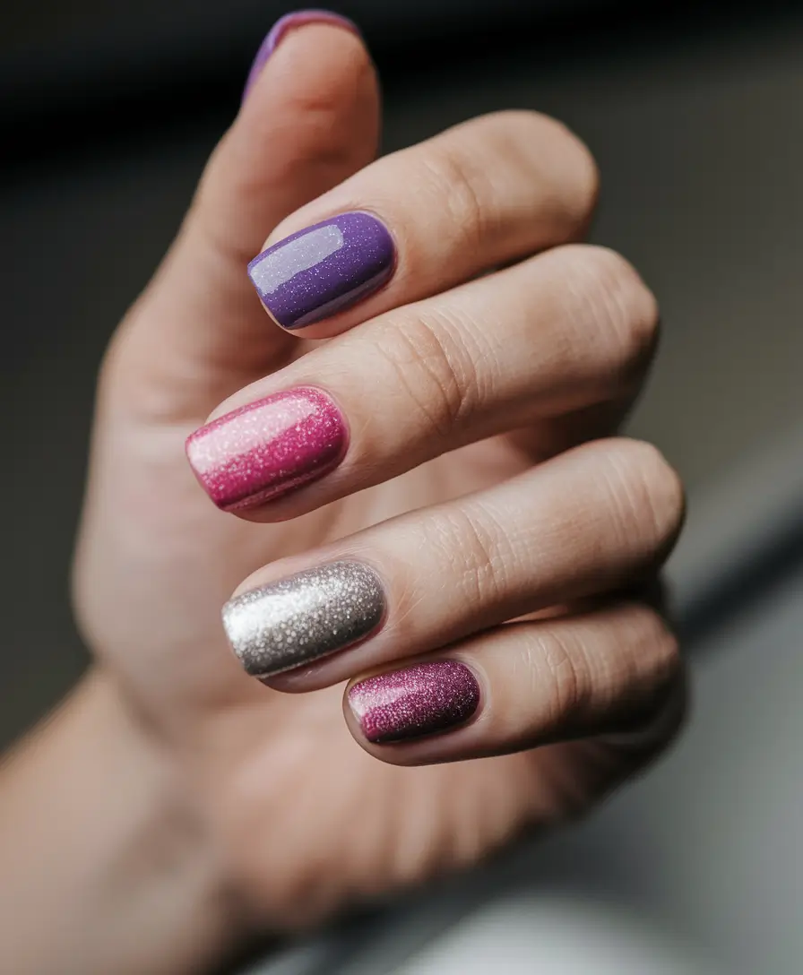 november glitter nails designs Playful Glitter Mix