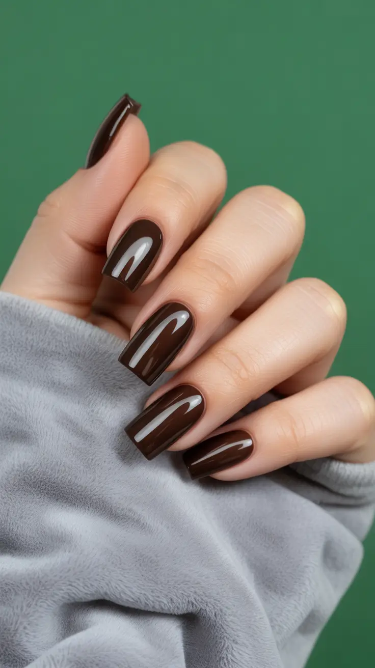 Cute Dip Nails Winter 2025–2026 Mocha Minimal