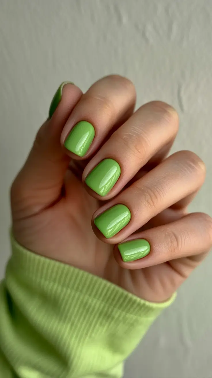 Cute Dip Nails Winter 2025–2026 Fresh Lime Glow