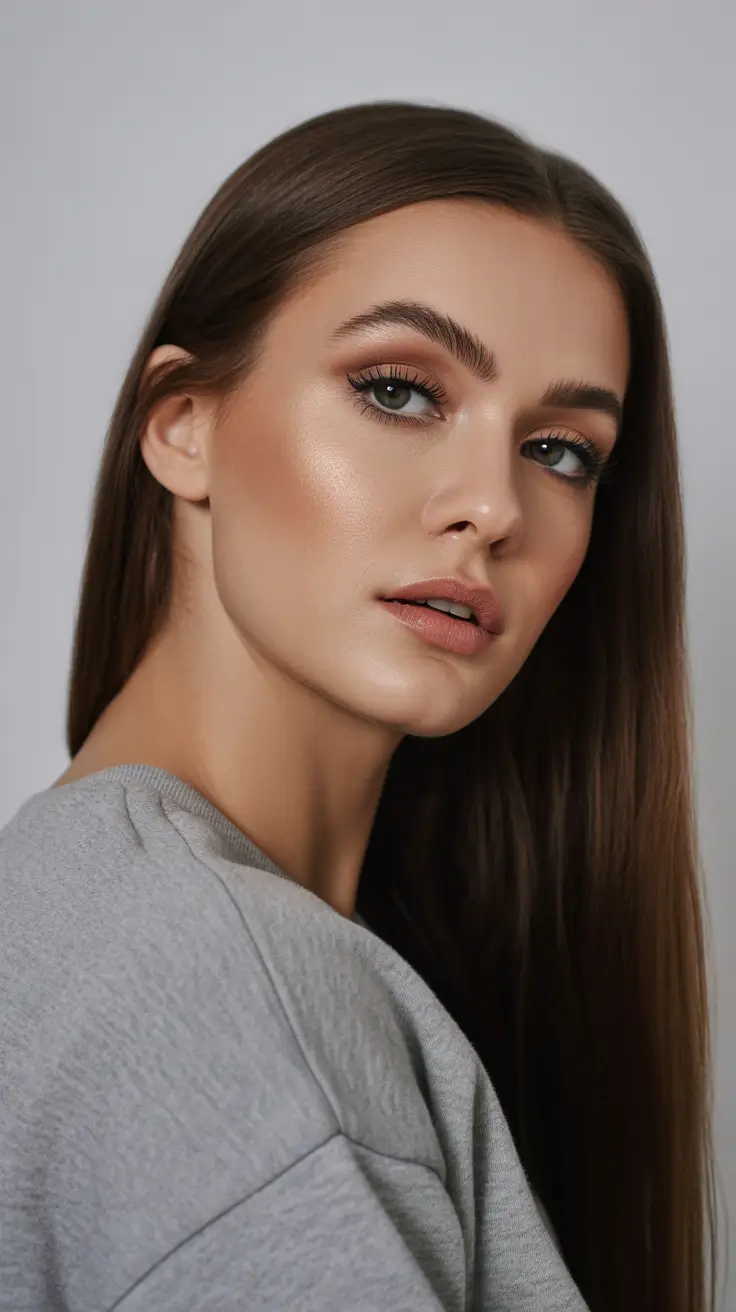 Cute winter hairstyles easy Straight Gloss Finish with Natural Shine