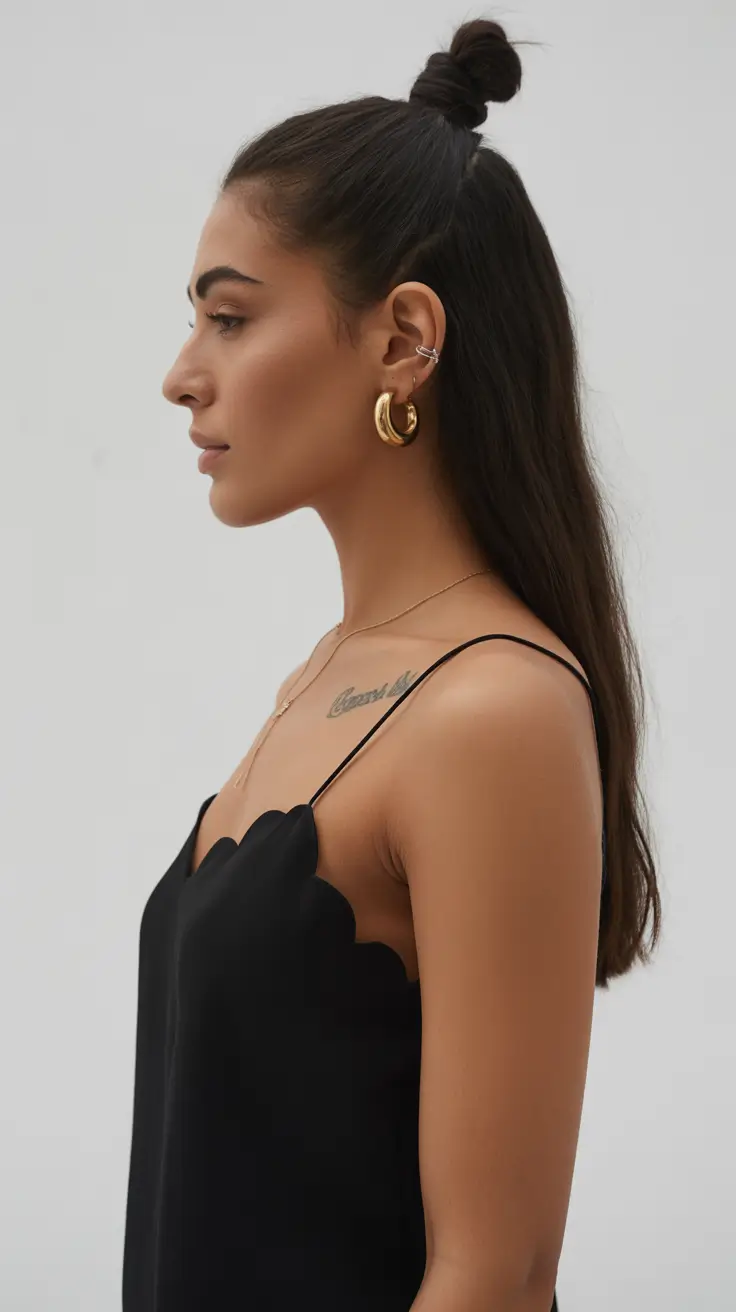 Cute winter hairstyles for school easy Half-Up Top Knot with Attitude
