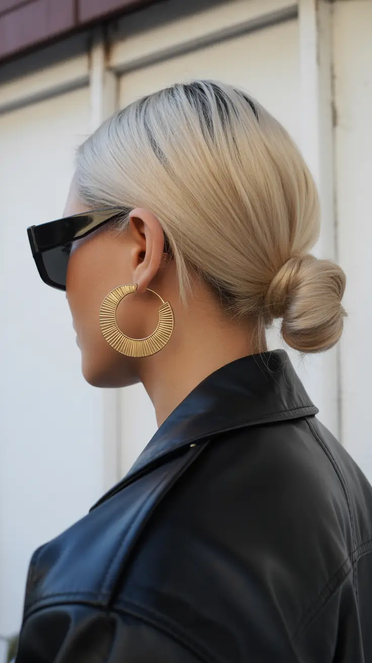 Cute winter hairstyles updo Minimalist Low Bun with Street-Style Energy