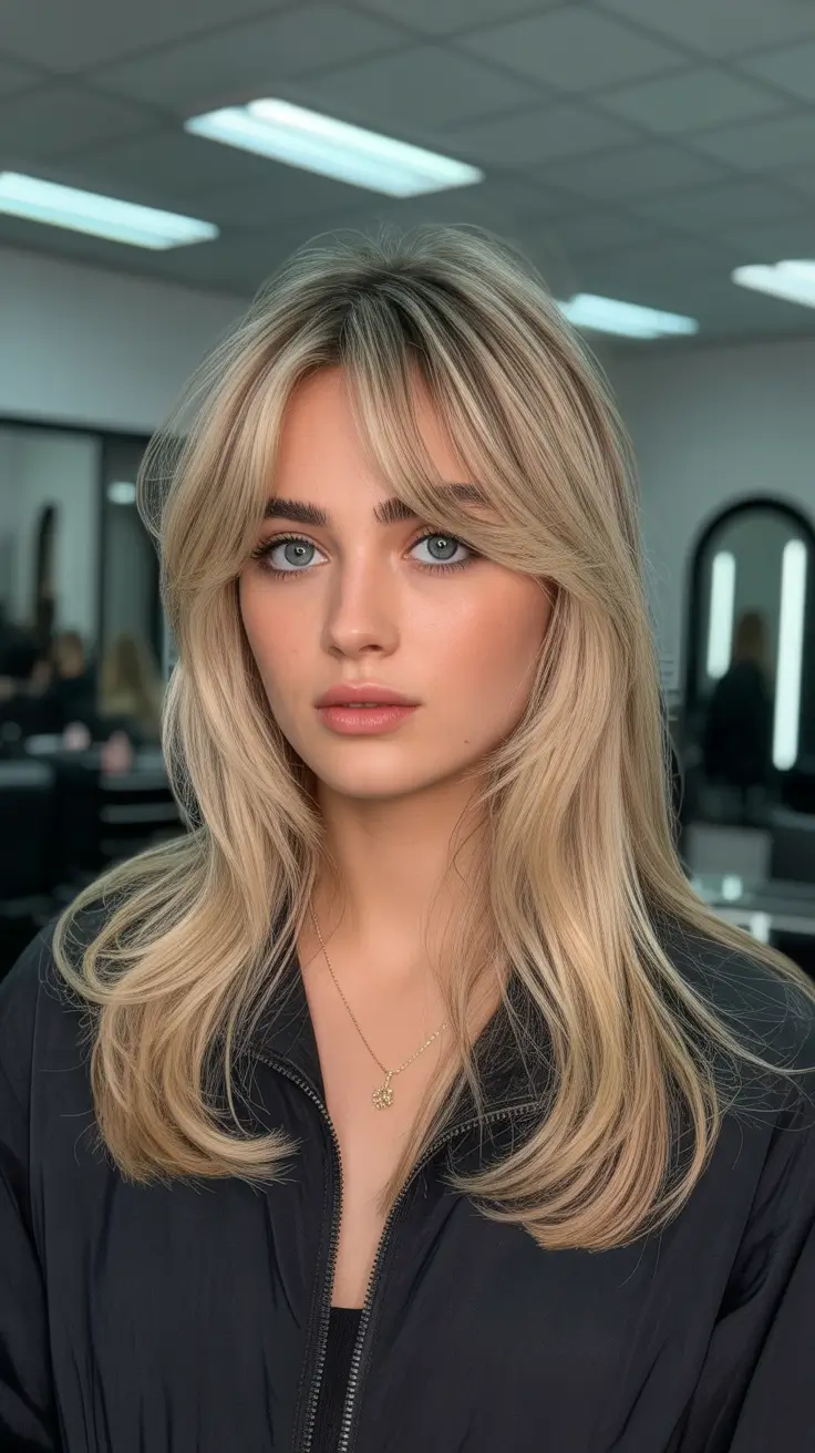 cute winter haircuts ideas 2025 2026 Feathered Blonde Layers
