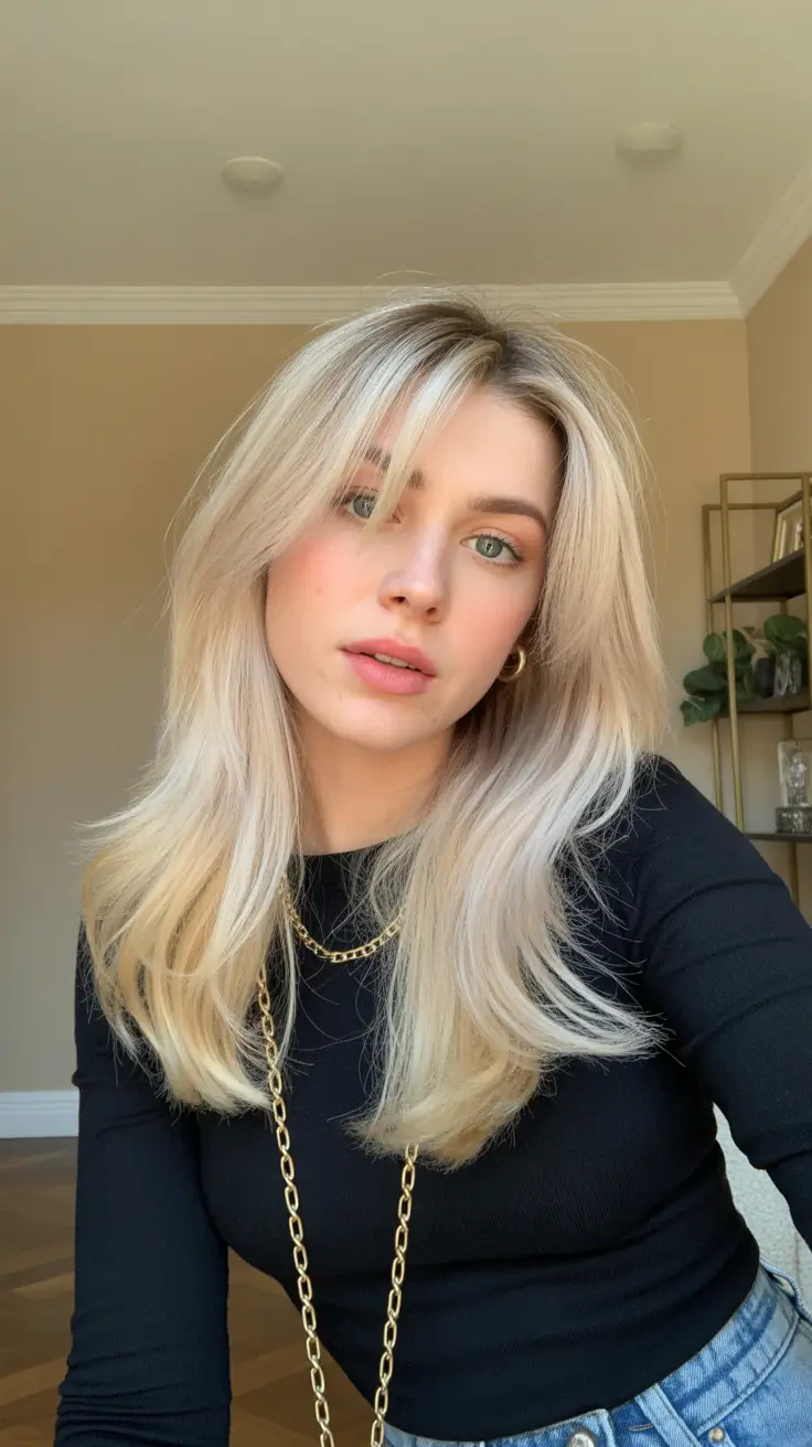 cute winter haircuts ideas 2025 2026 Soft Blonde Curtain Layers