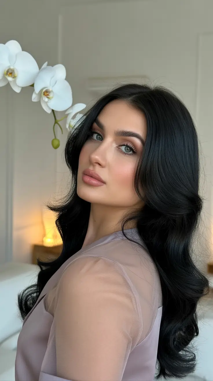 cute winter haircuts ideas 2025 2026 Romantic Black Waves