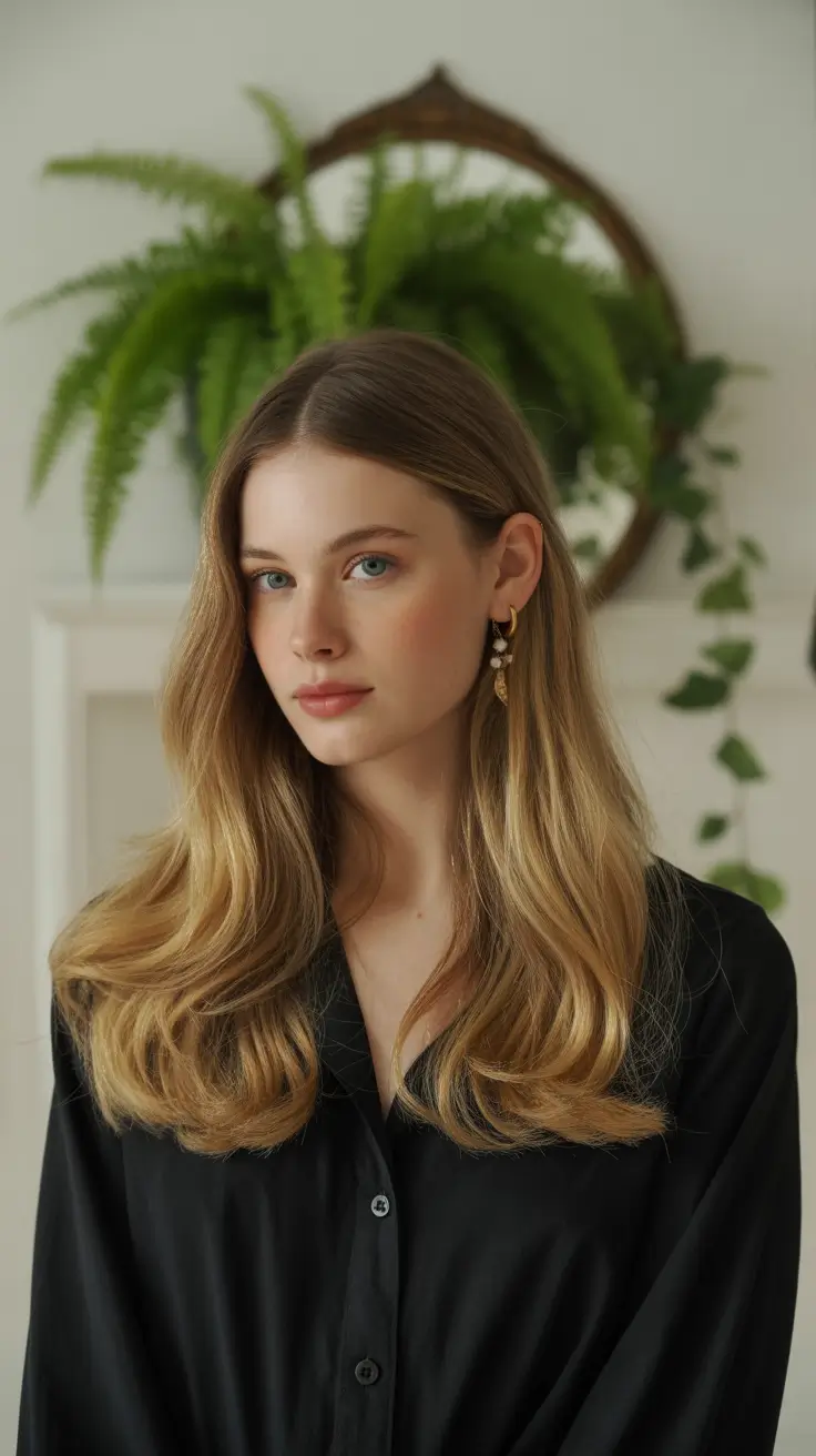 cute winter haircuts ideas 2025 2026 Golden Layers for Medium-Length Glow