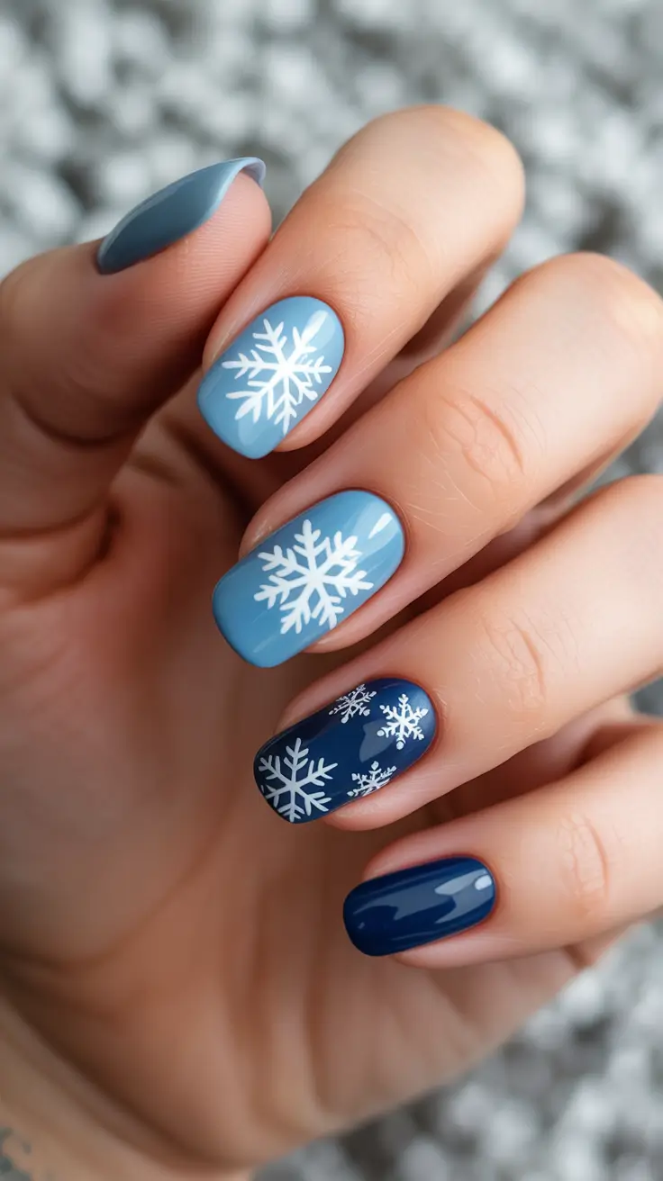 Cute Winter Manicure 2025–2026 Snowflake Symphony