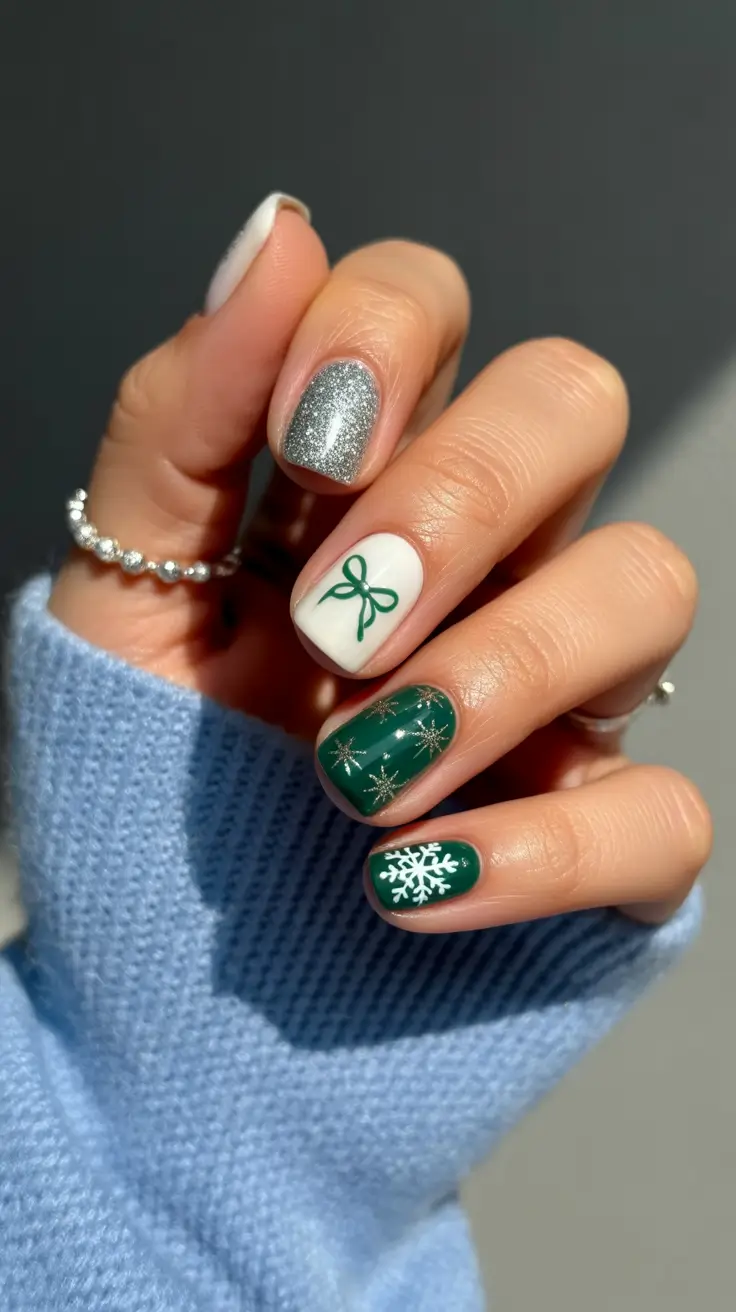 Cute Winter Manicure 2025–2026 Festive Charm Mix