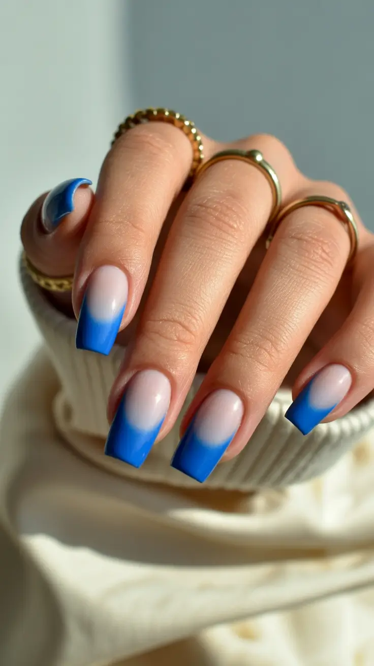 Cute Winter Manicure 2025–2026 Arctic Blue Fade