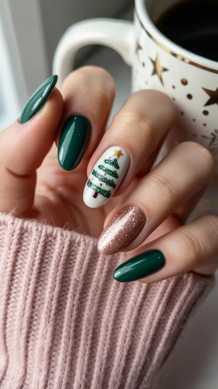 Cute Winter Manicure 2025–2026 Evergreen Elegance