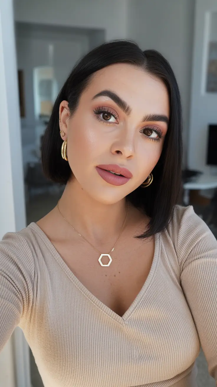dark winter hair color black polished onyx bob