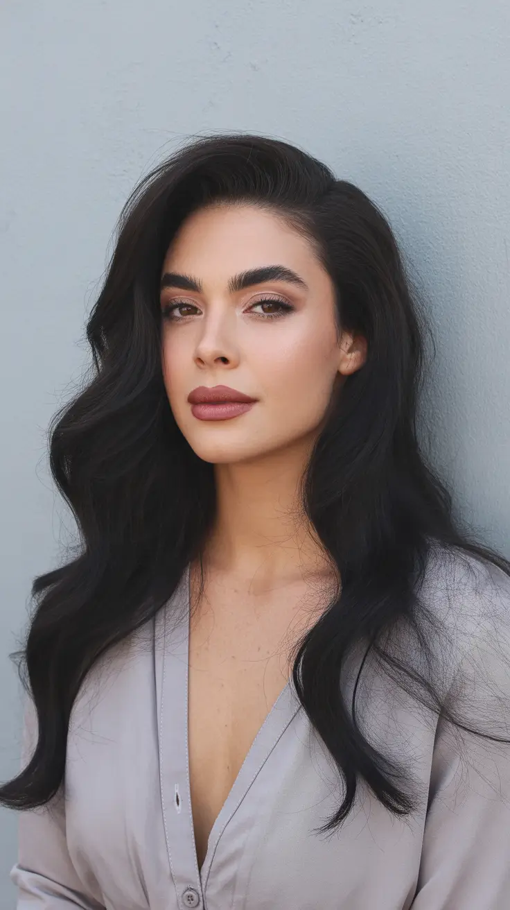 dark winter hair color inspiration Hollywood Waves with a Modern Twist