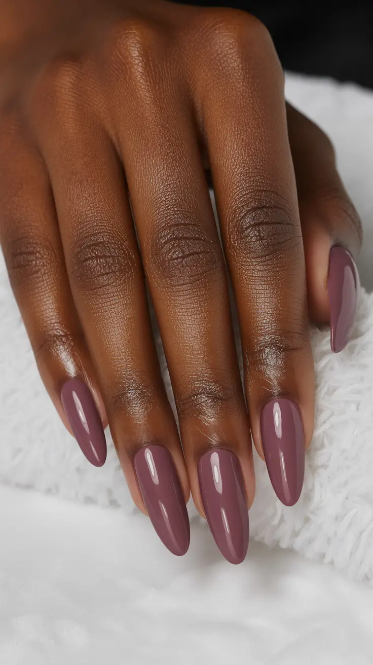 nails ideas winter for dark skin Muted Plum Elegance