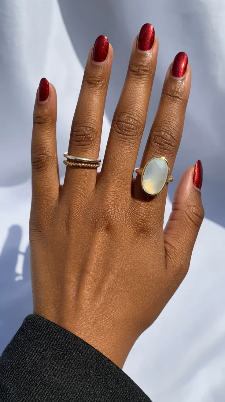 nails on dark skin hands winter Ruby Spark