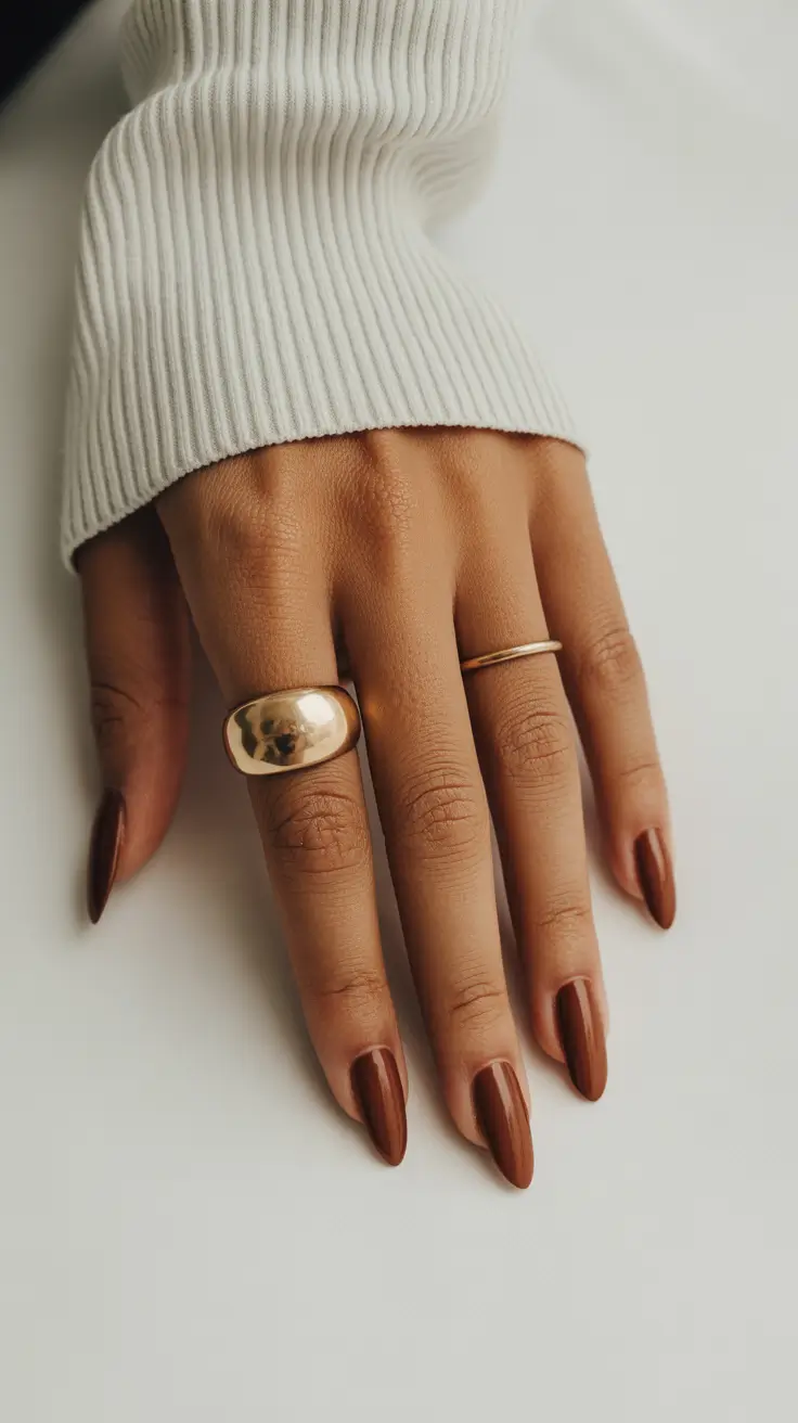 winter nails dark skin colour Mocha Minimalist