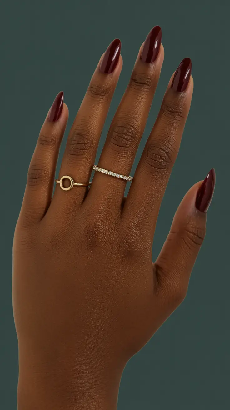 winter nails dark skin tone Wine Whisper