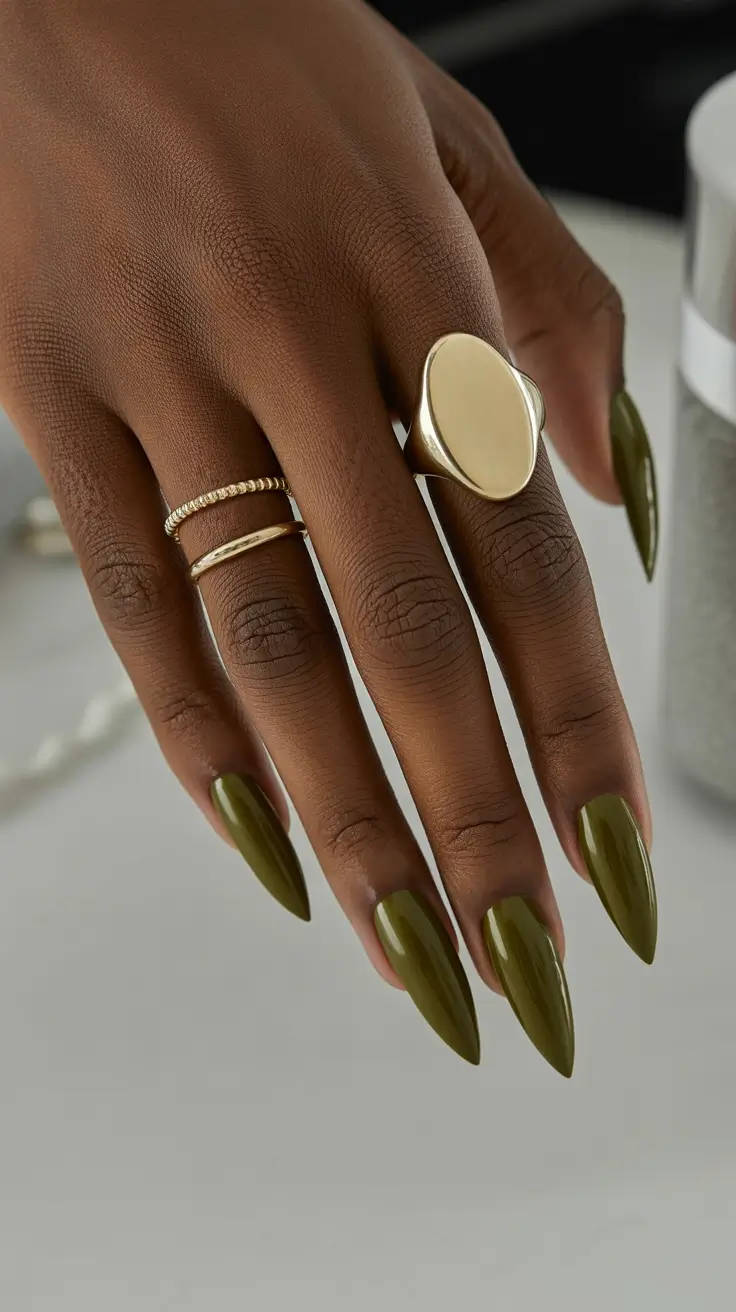 winter nails dark skin tone Olive Luxe