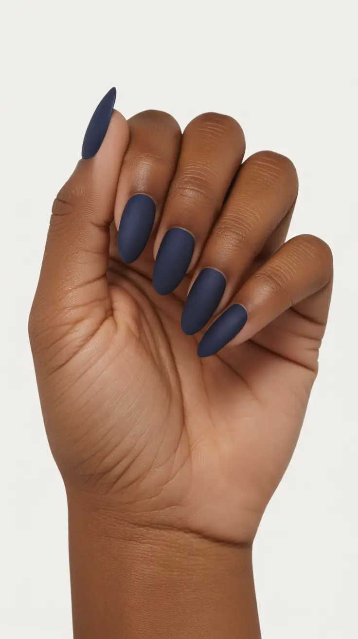 winter nails dark skin colour Midnight Matte