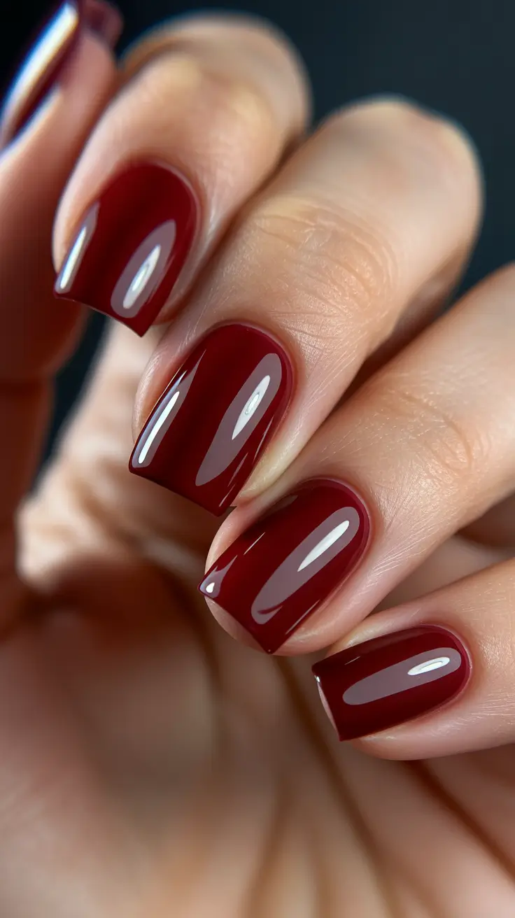 dark winter nail colors 2025 Crimson Classic Revival