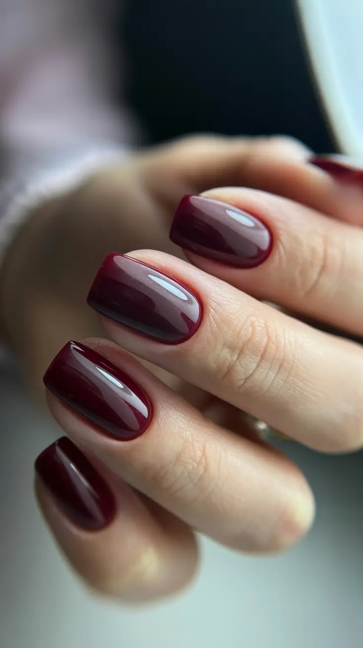 dark winter nail colors 2025 Cherry Mocha Gradient