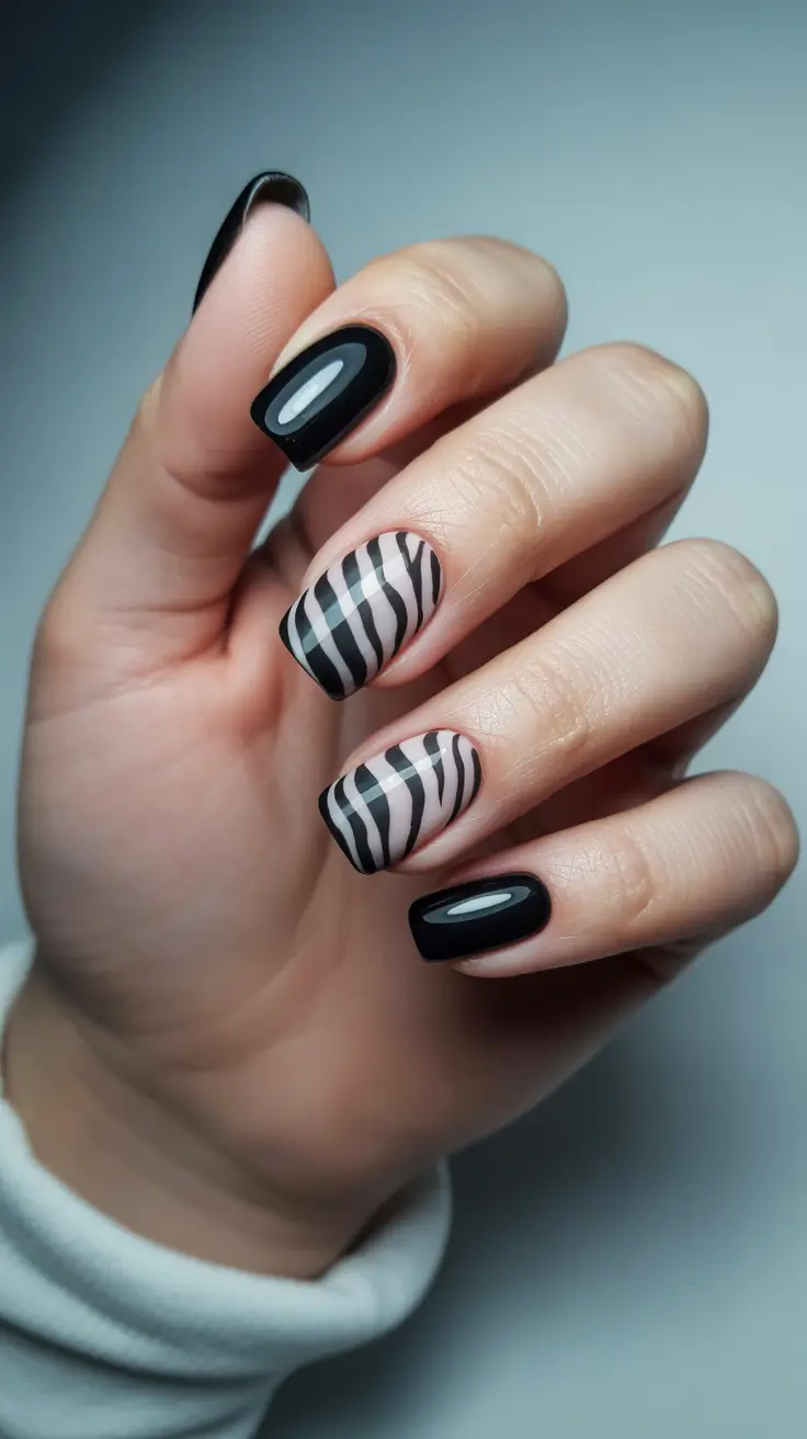 dark winter nail colors 2025 Urban Zebra