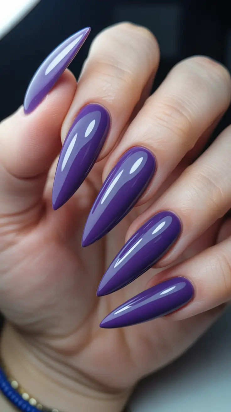 dark winter nail colors 2025 Plum Perfection