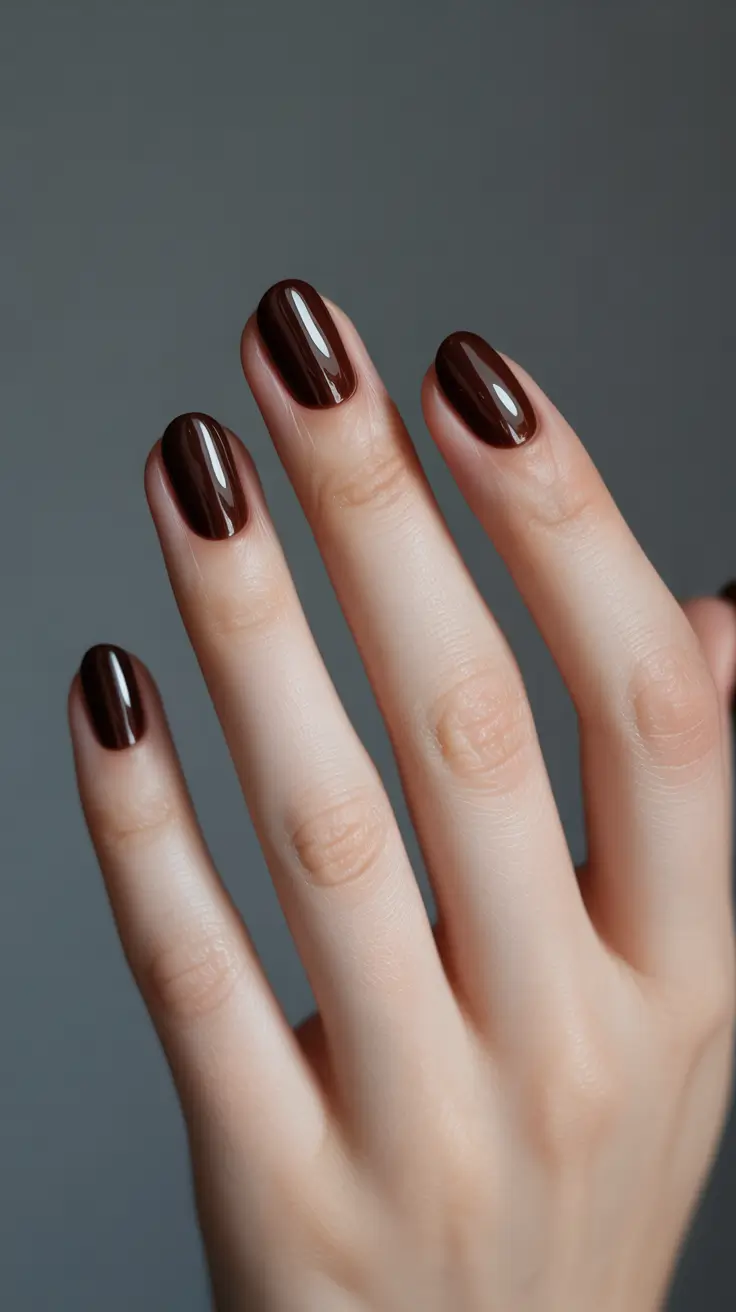 dark winter nail colors 2025 Espresso Glow