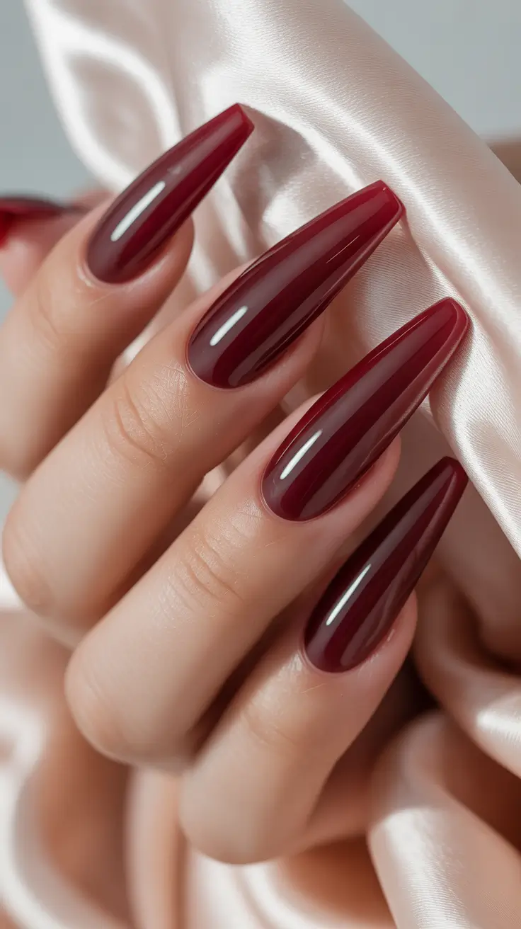 dark winter nail colors 2025 Deep Ruby Perfection