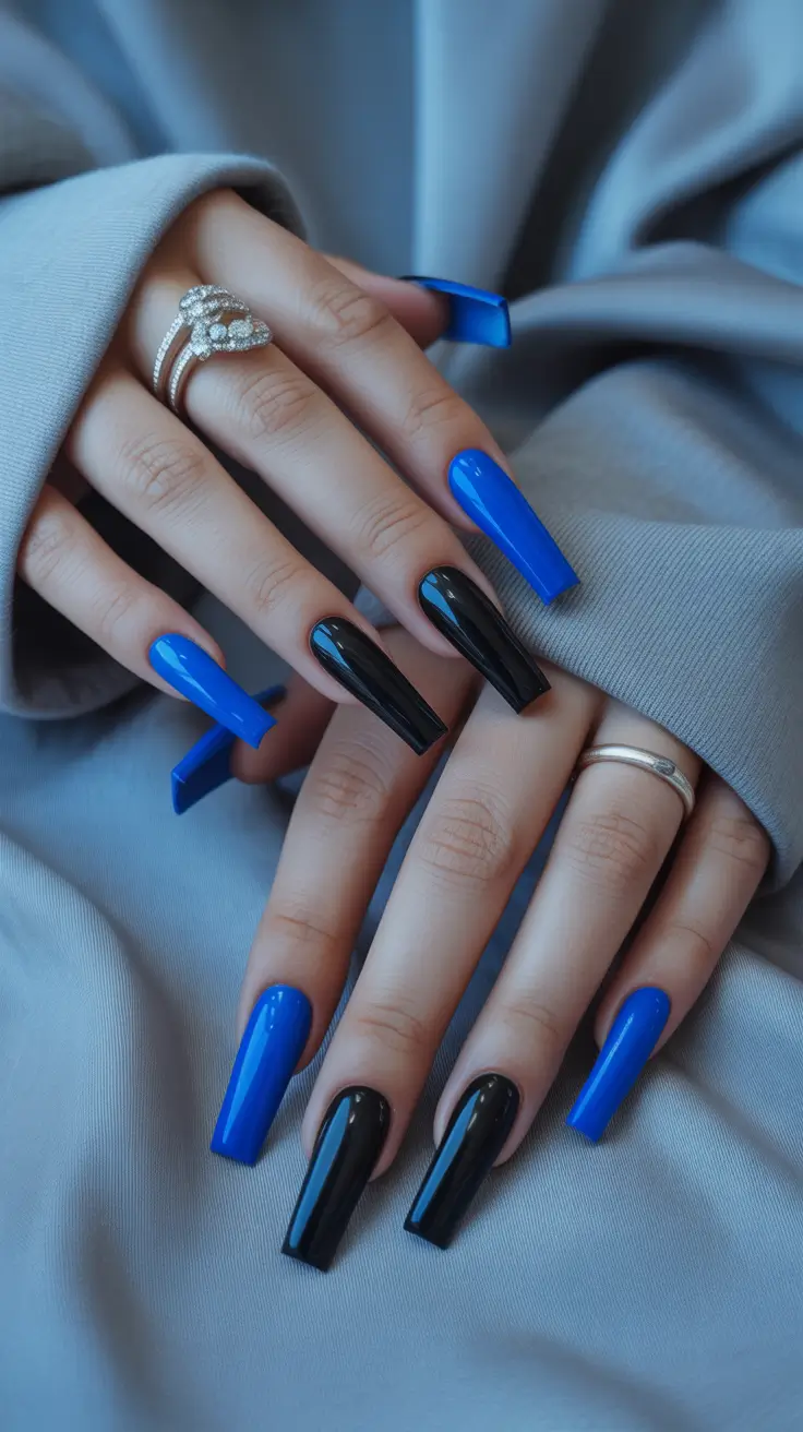 dark winter nail colors 2025 Blue Eclipse Glam