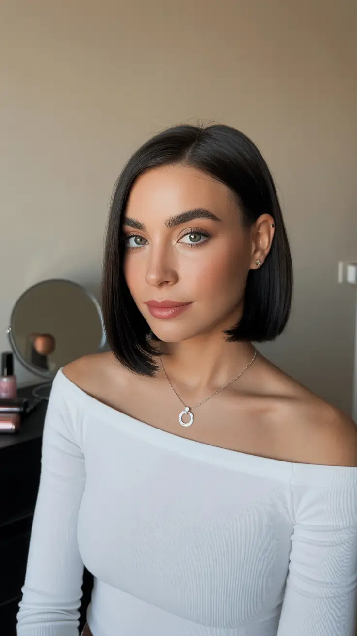 Deep Winter Hair Colors Inspiration 2025-2026 Midnight Bob Elegance