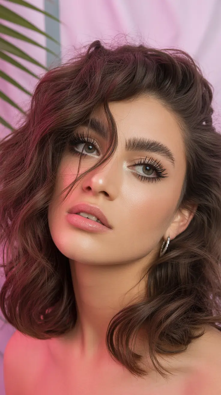 Deep Winter Hair Colors Inspiration 2025-2026 Rosy Brunette Glow
