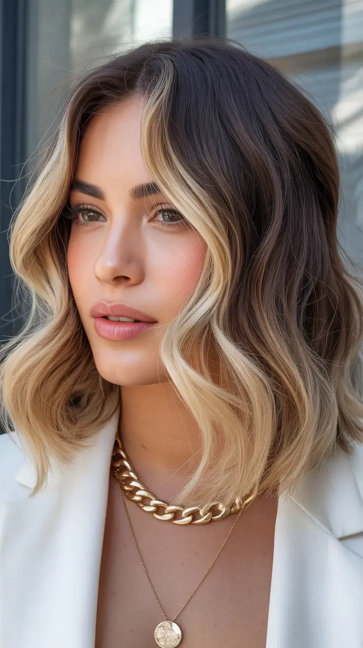 Deep Winter Hair Colors Inspiration 2025-2026 Bronde Dimension with Face-Framing Contrast
