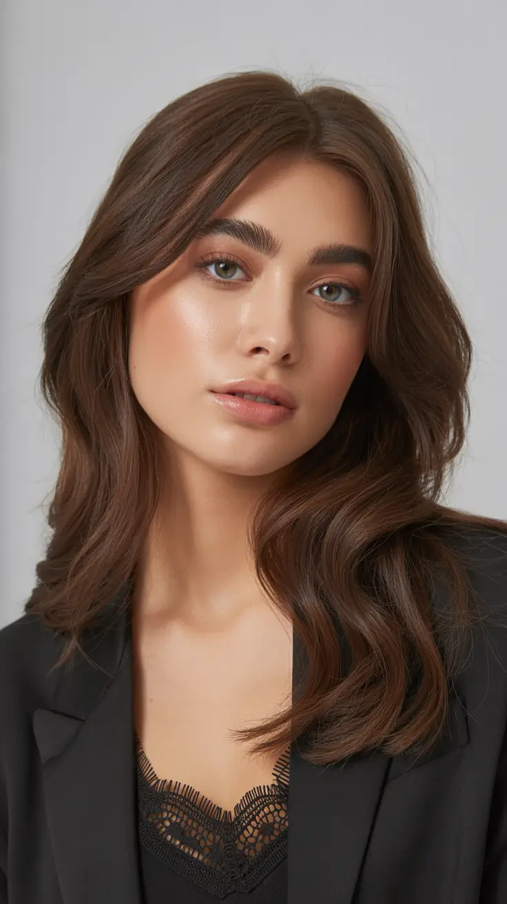 Deep Winter Hair Colors Inspiration 2025-2026 Soft Espresso Layers