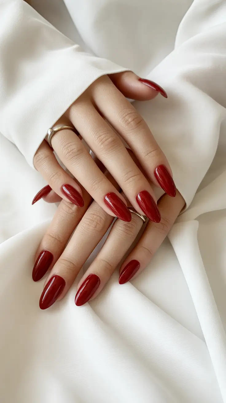 Fresh Cute Nail Inspiration Winter 2025-2026 Velvet Ruby Romance