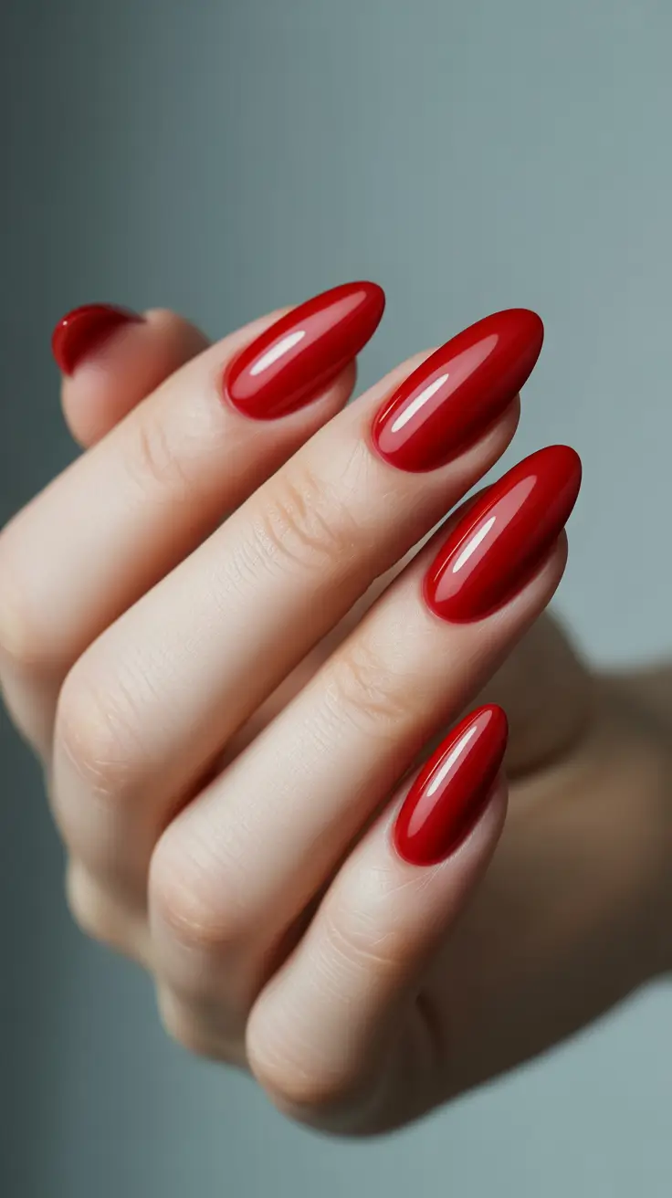 Fresh Cute Nail Inspiration Winter 2025-2026 Classic Scarlet Elegance